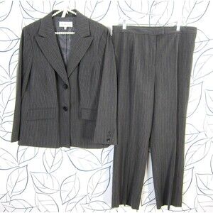 Jones New York Women's Size 16W Gray Pinstriped Pant Suit